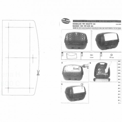 Schienale A043 per baule Nonfango 632