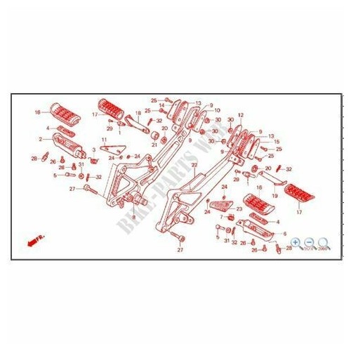 Staffa poggiapiedi destra Honda CB600...