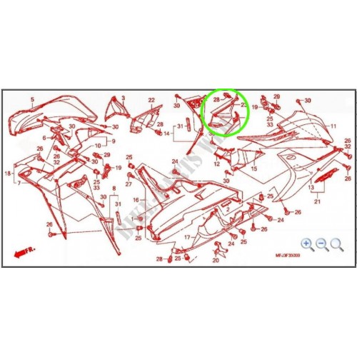 Spoiler superiore interno Honda CBR...