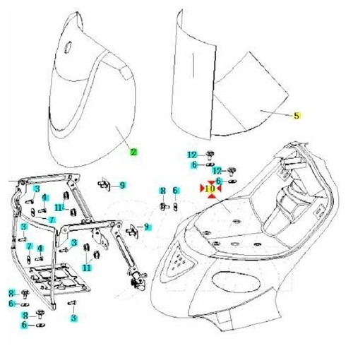 Scudo anteriore Keeway Hurricane 50