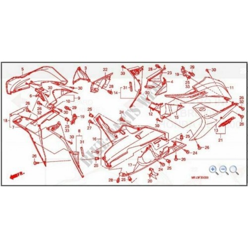 Riparo superiore interno Honda CBR...