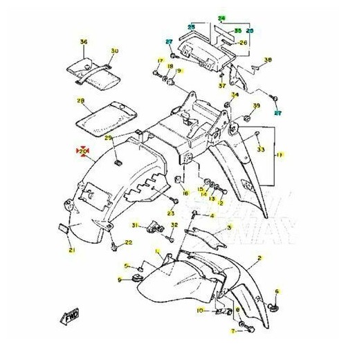 Passaruota posteriore Yamaha FZR 1000...